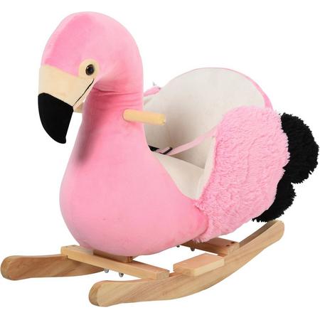 Nancys Schort Rock Rocking Toy Flamingo - Roze - Pluche, Polypropyleen, Esp hout - 23,62 cm x 12,99 cm x 20,47 cm